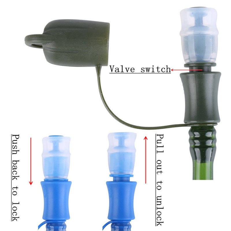 Baen Sendi 2 Pack Hydration Bladder 2 Liter/70 oz - Water Bladder Pack of 2(1 Piece Blue+1 Piece ArmyGreen) - BPA Free Hydration Pack Replacement - Image 4